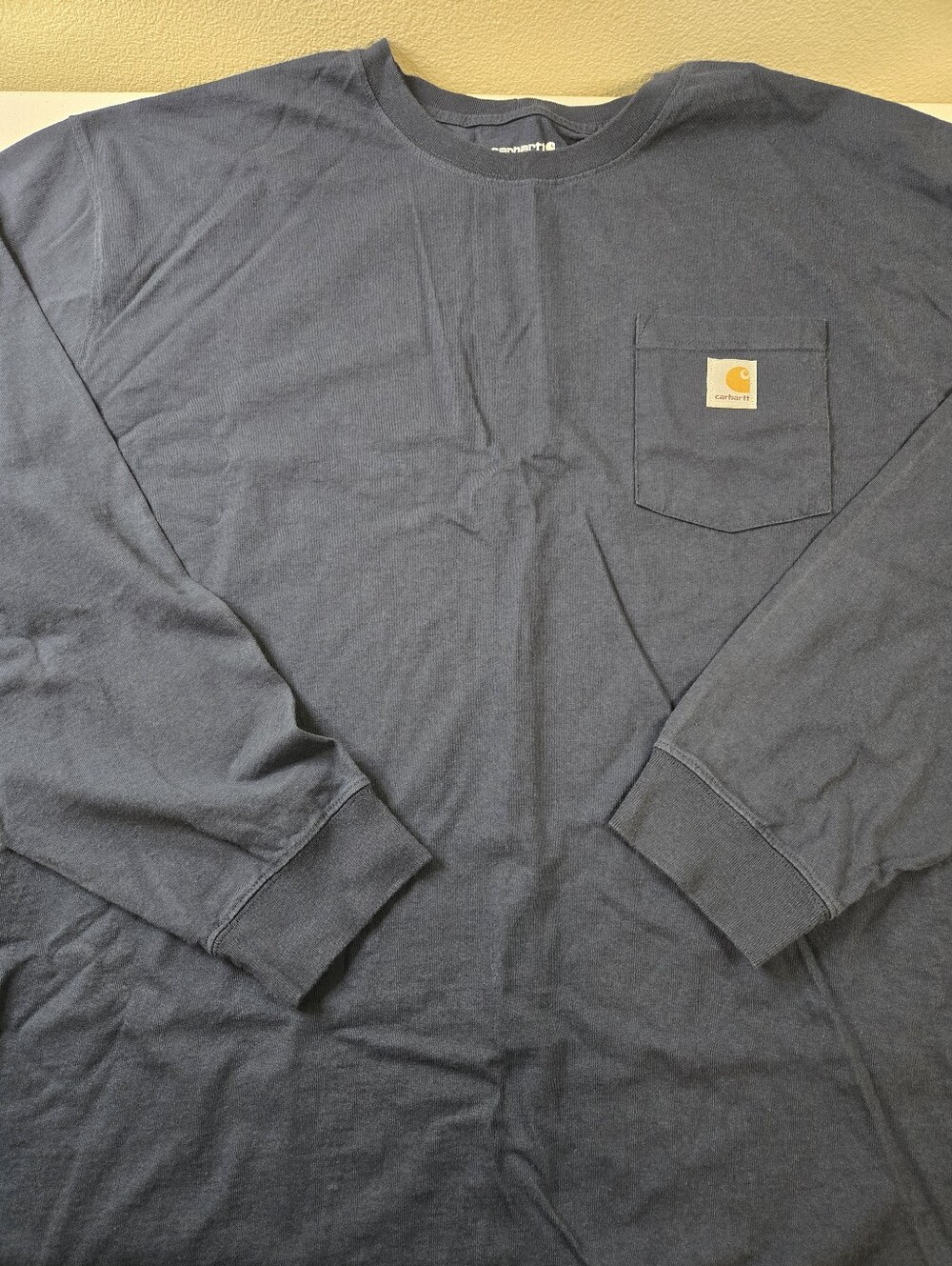 NWoT Carhartt Navy Blue Crewneck Long Sleeve Tee 4XL Loose Fit
